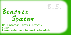 beatrix szatur business card